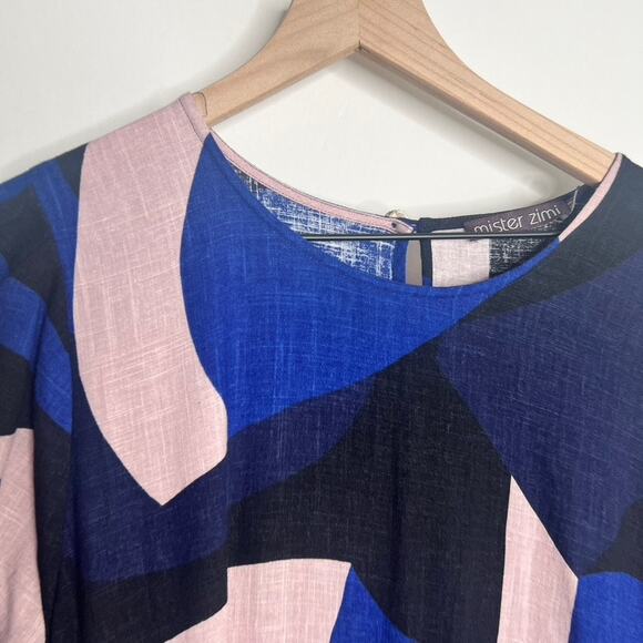 Mister Zimi Lottie Midi Dress in Agave  Geometric Womens Size 10 - Picture 7 of 16